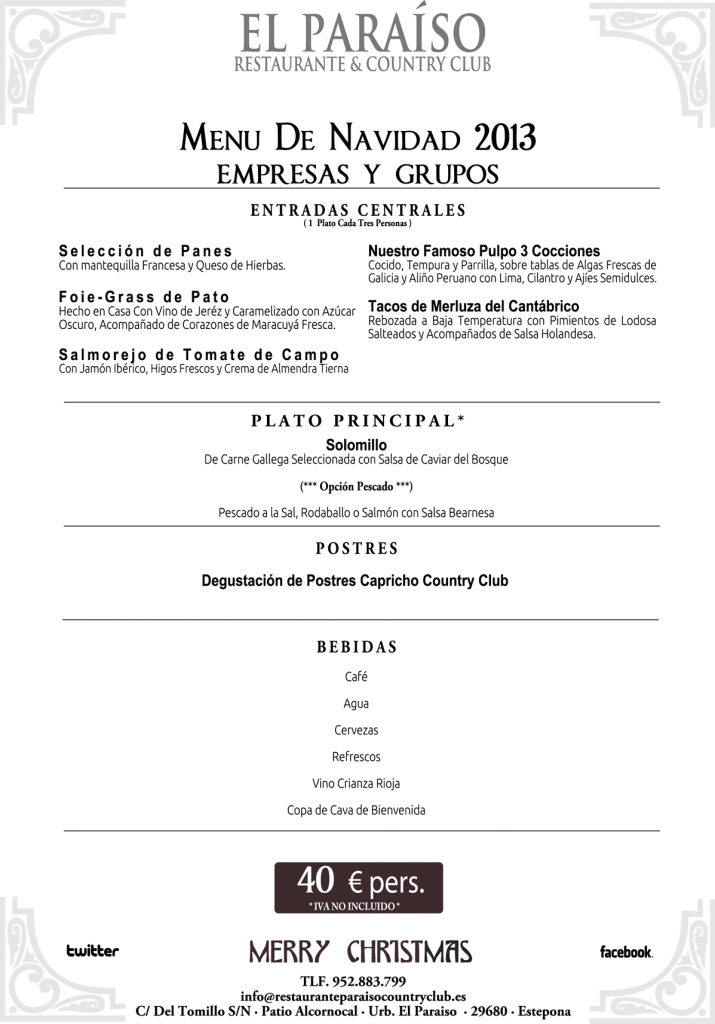 comidas cenas navidad empresas grupos menu christmas dinner marbella estepona 40 715x1024 Comidas y Cenas de Navidad para Empresas y Grupos. Menús de Empresas y Grupos 2013.