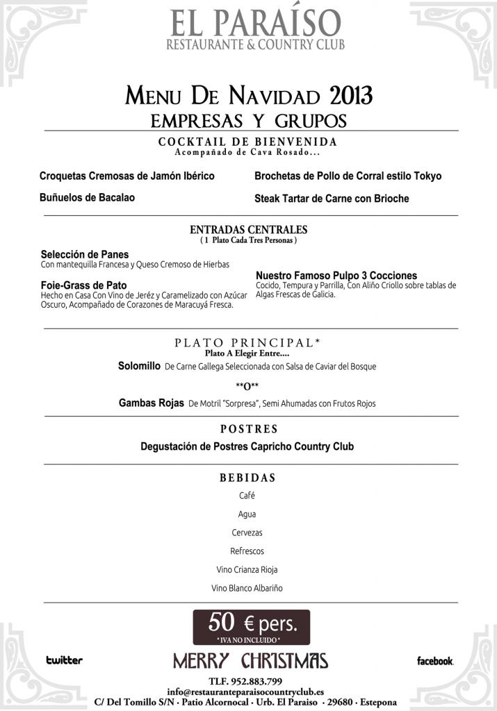 comidas cenas navidad empresas grupos menu christmas dinner marbella estepona 50 715x1024 Comidas y Cenas de Navidad para Empresas y Grupos. Menús de Empresas y Grupos 2013.